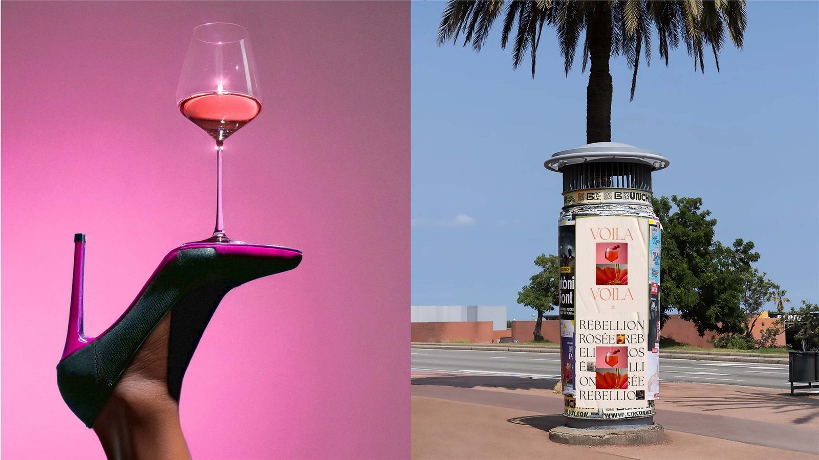 Escarpin et verre de rosé Rose & Rosé