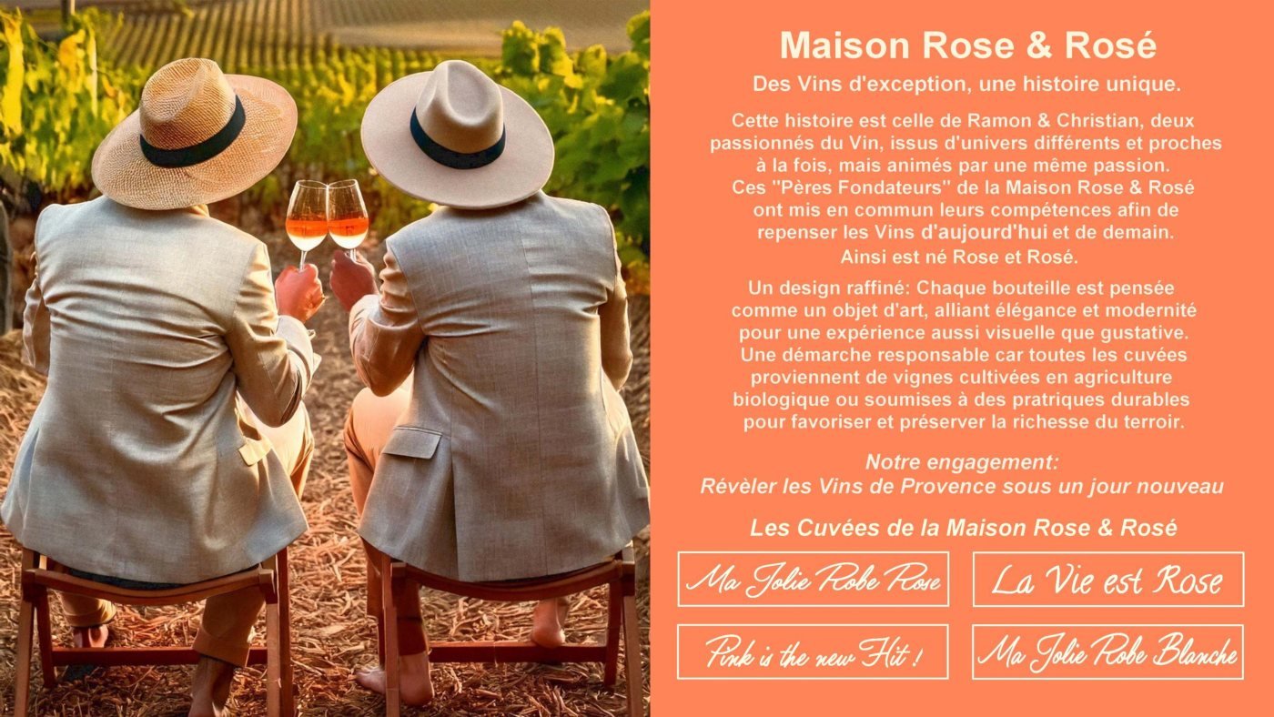 Extrait de plaquette Rose & Ros&eacute; avec visuel de marque