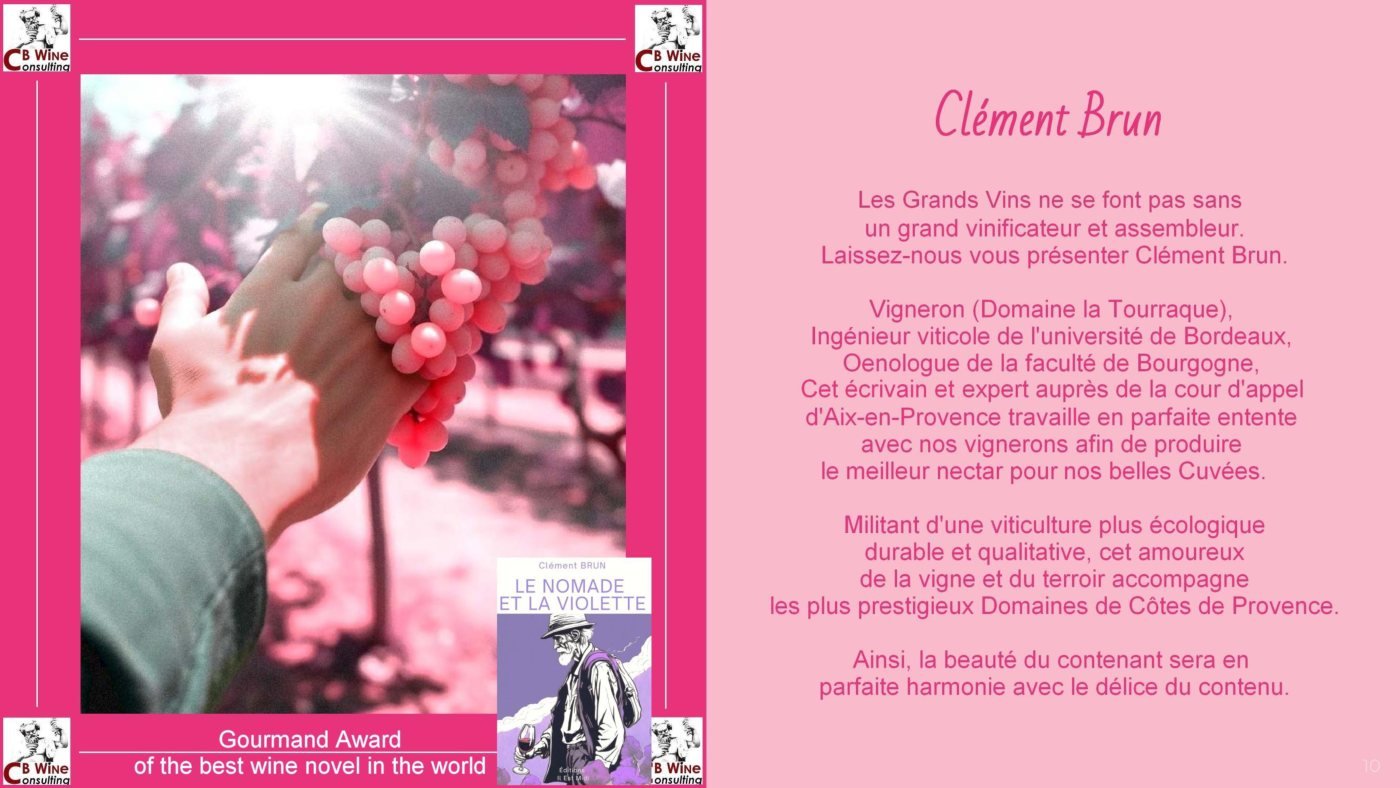 Extrait de plaquette Cl&eacute;ment Brun et vignes Rose & Ros&eacute;