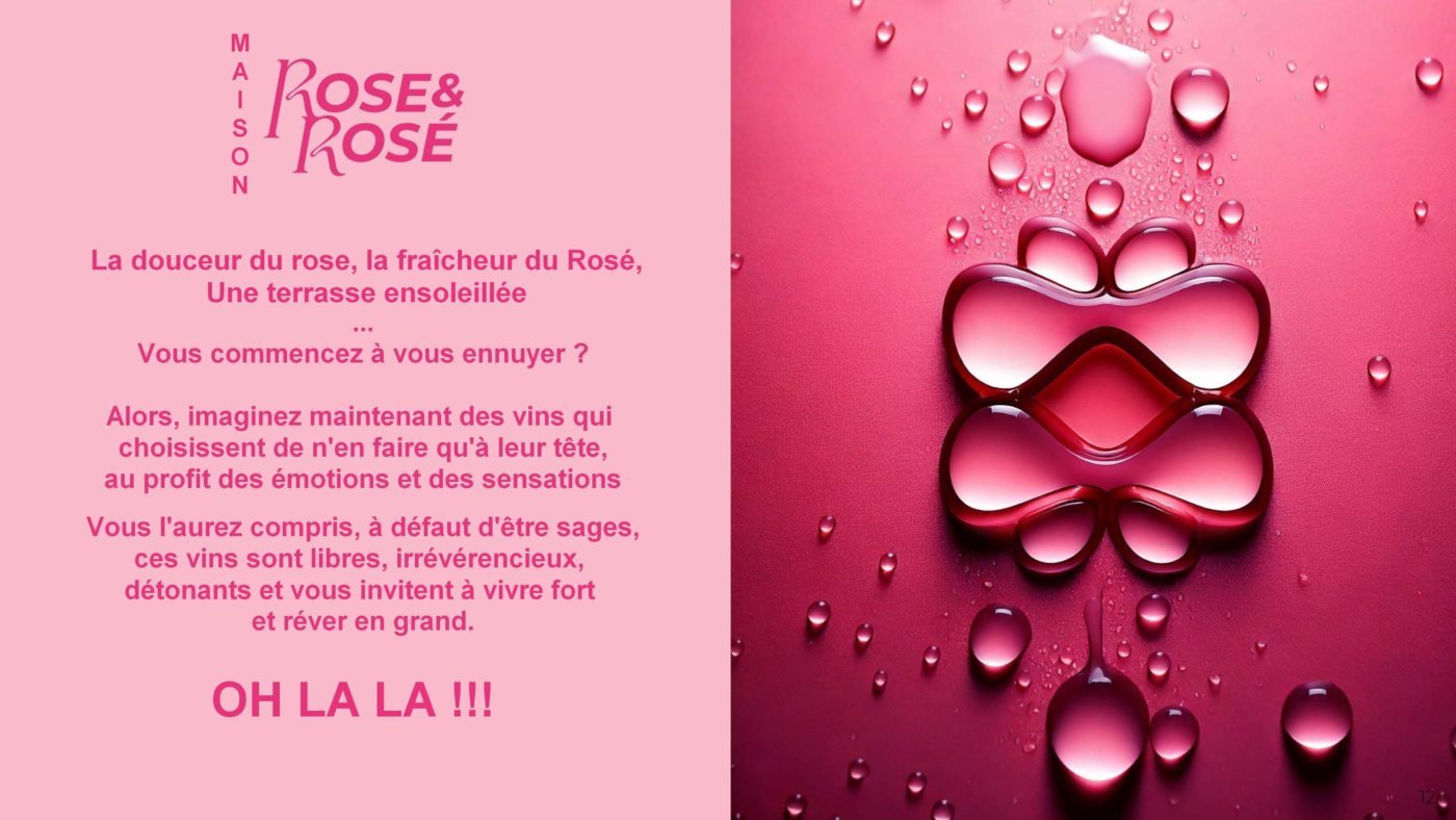 Extrait de plaquette logo Rose & Ros&eacute; et visuel bulles